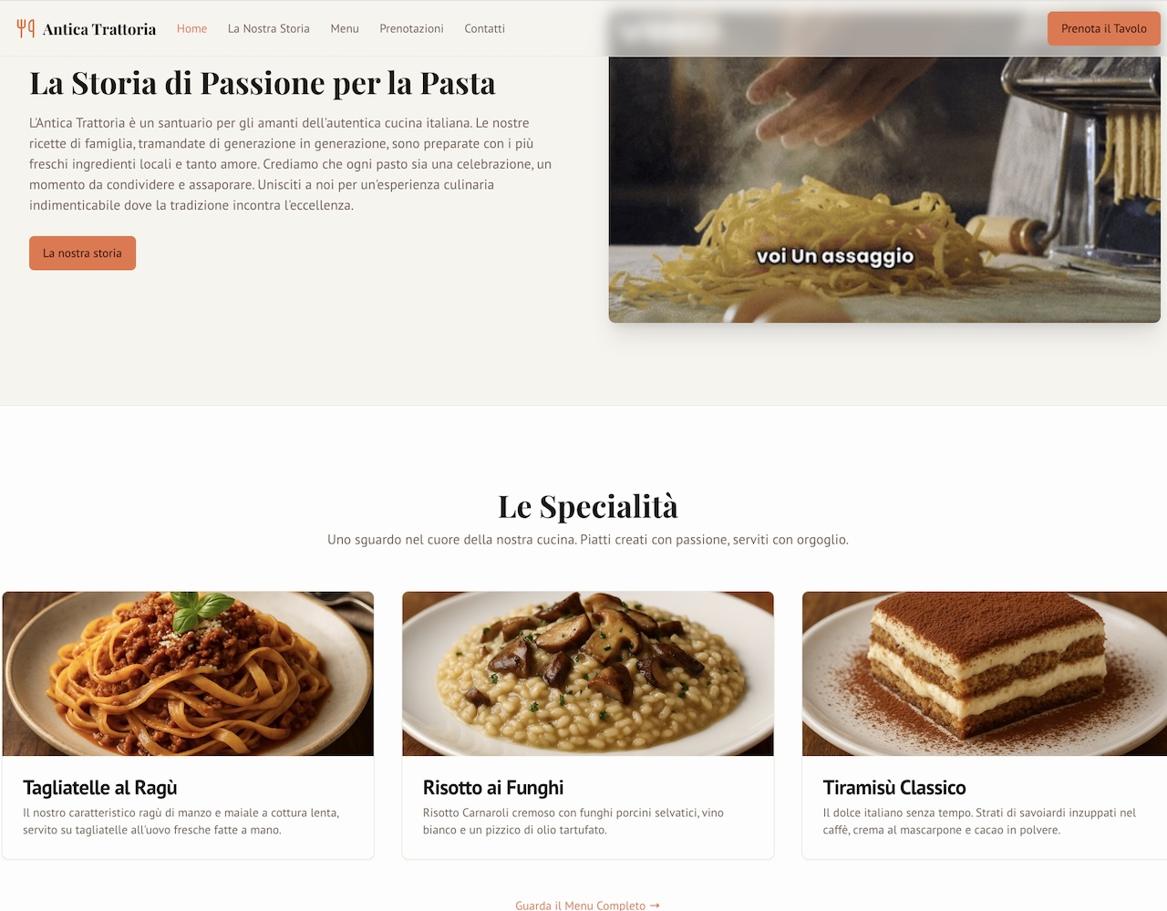 Codice Web - Sito Web Trattoria 2
